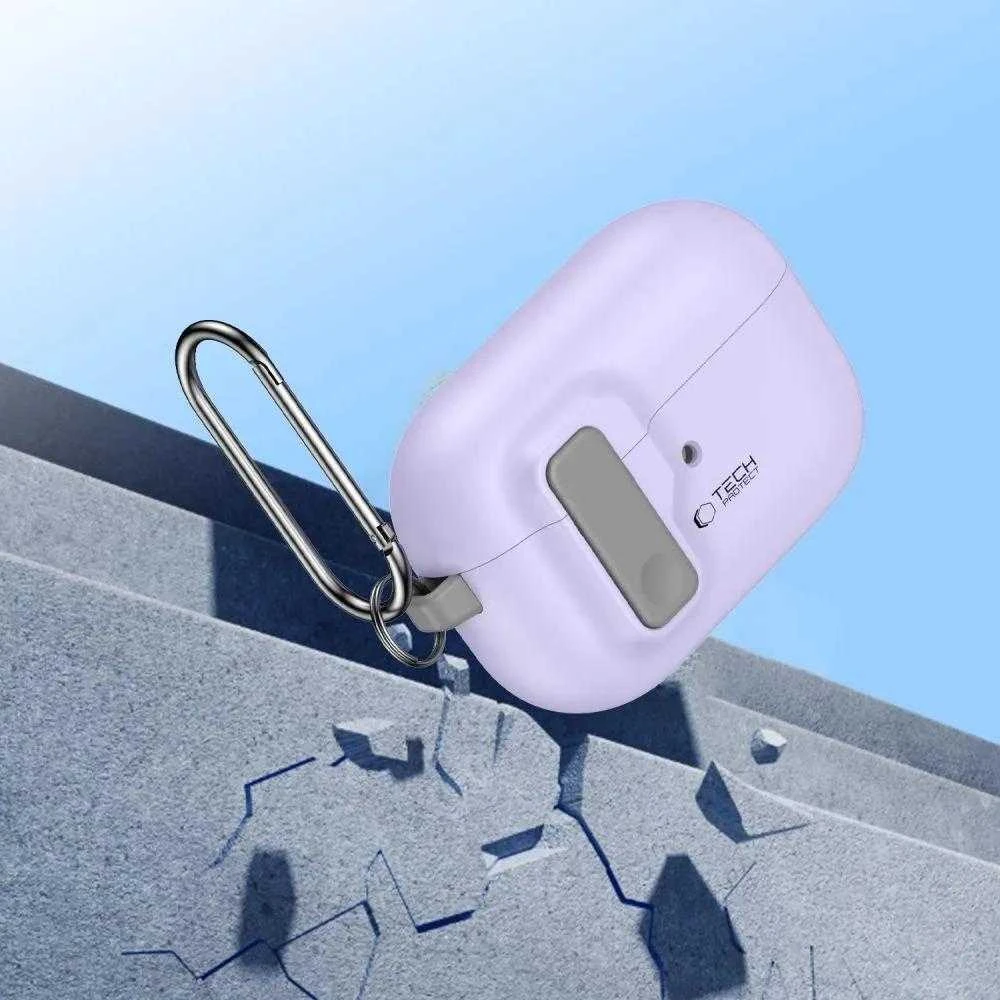 Dėklas TECH-PROTECT SLIM HOOK Apple AIRPODS PRO 1 / 2 levandų spalvos