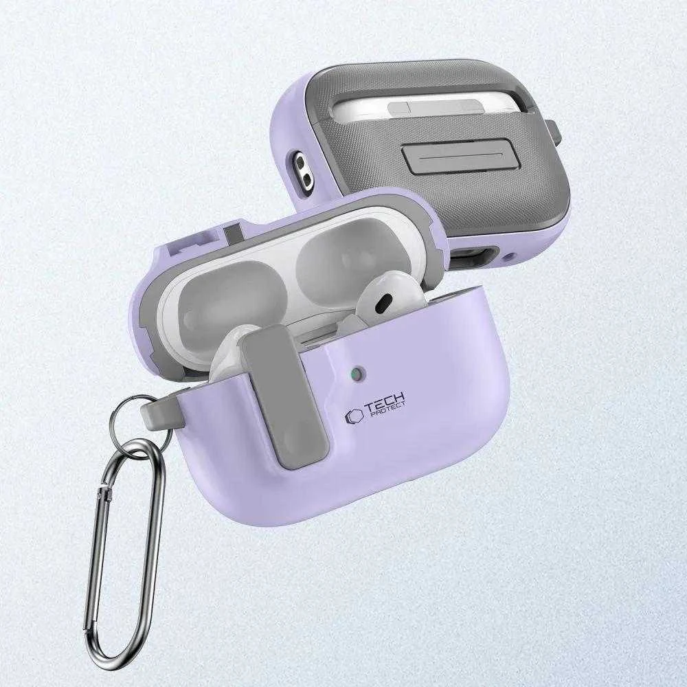 Dėklas TECH-PROTECT SLIM HOOK Apple AIRPODS PRO 1 / 2 levandų spalvos