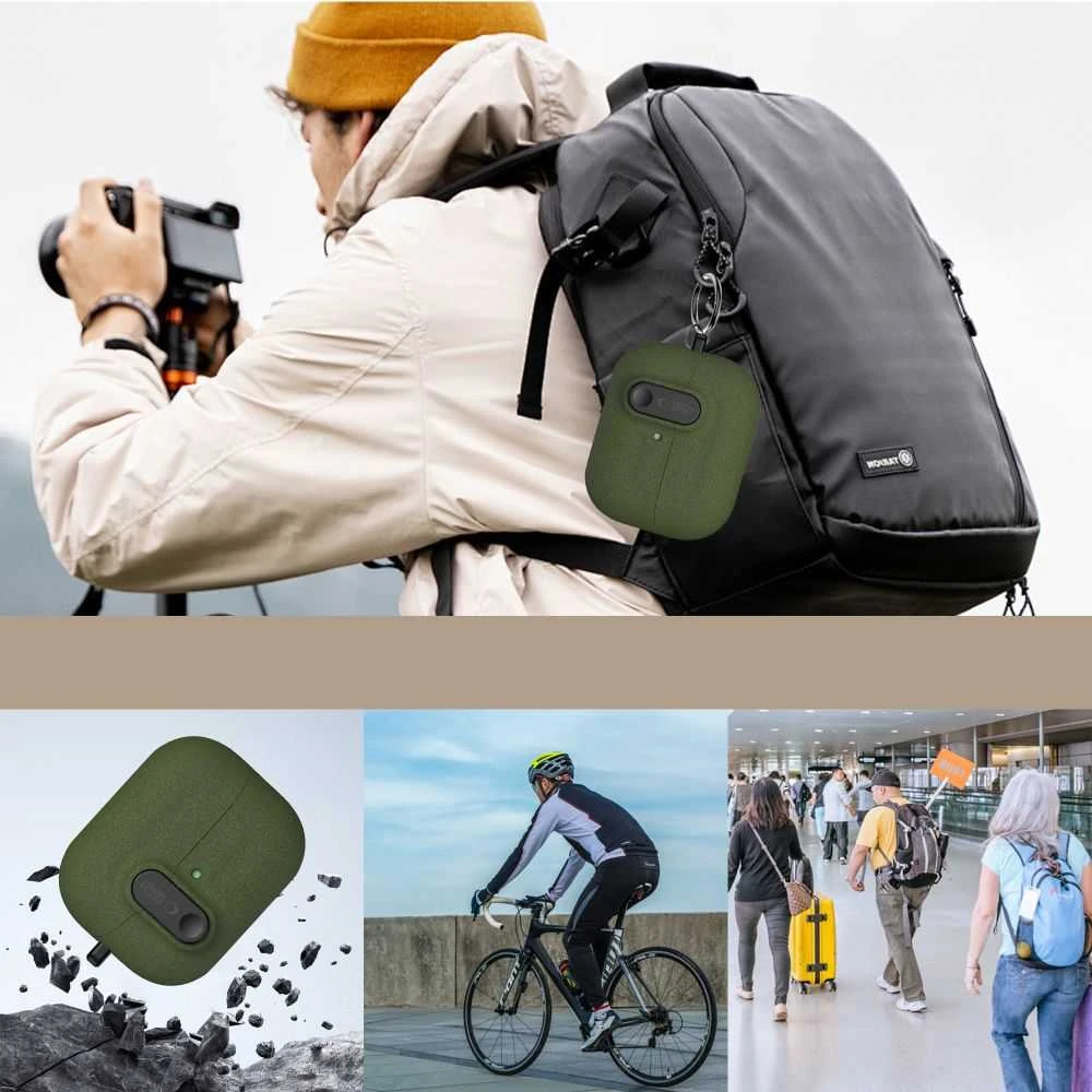 Tech-Protect Slim Hook dėklas ausinėms Samsung Galaxy Buds 3 / 3 FE / 3 Pro alyvuogių žalios spalvos