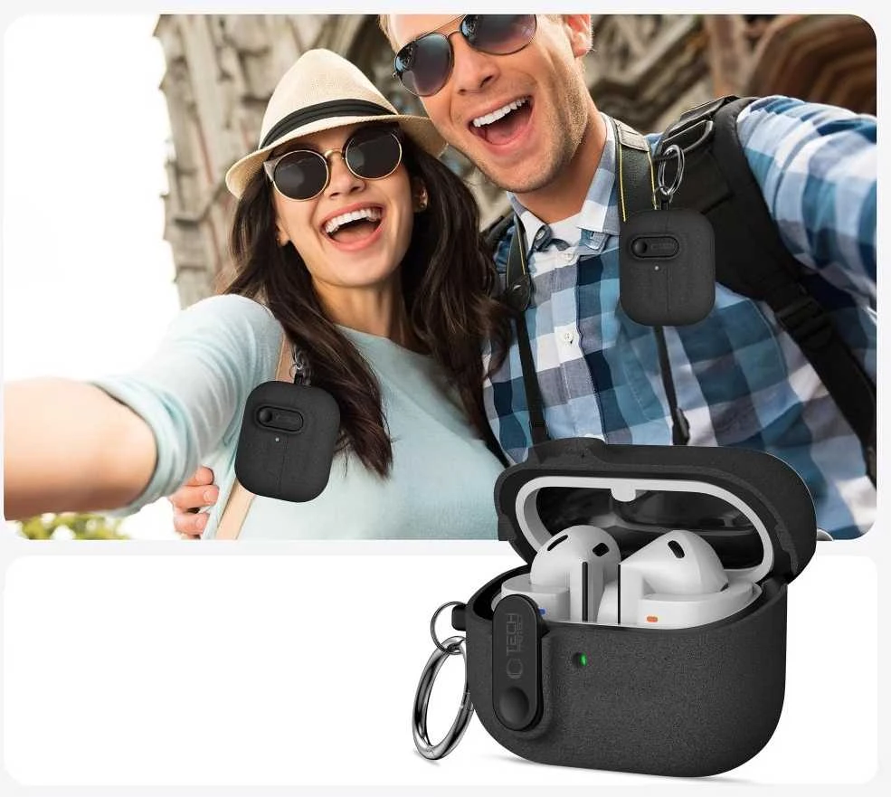 Tech-Protect Slim Hook dėklas ausinėms Samsung Galaxy Buds 3 / 3 FE / 3 Pro juodos spalvos
