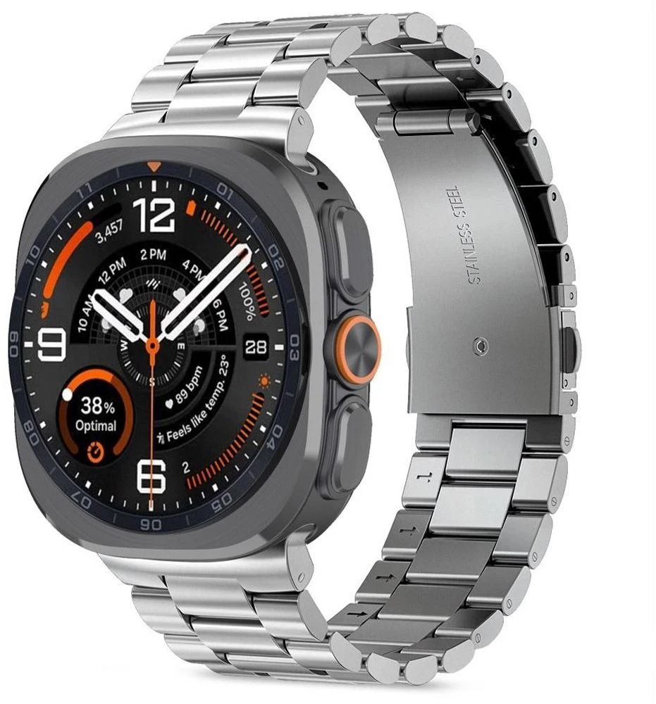 „Tech-Protect“ nerūdijančio plieno „Samsung Galaxy Watch Ultra 1 / 2“ 2024–2026 (47 mm) laikrodis su integruotu ekranu.