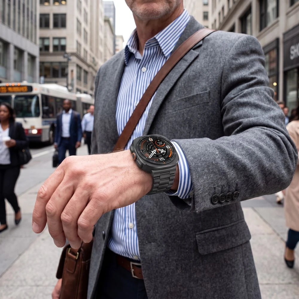 „Tech-Protect“ nerūdijančio plieno „Samsung Galaxy Watch Ultra 1 / 2“ 2024–2026 (47 mm) JUODA
