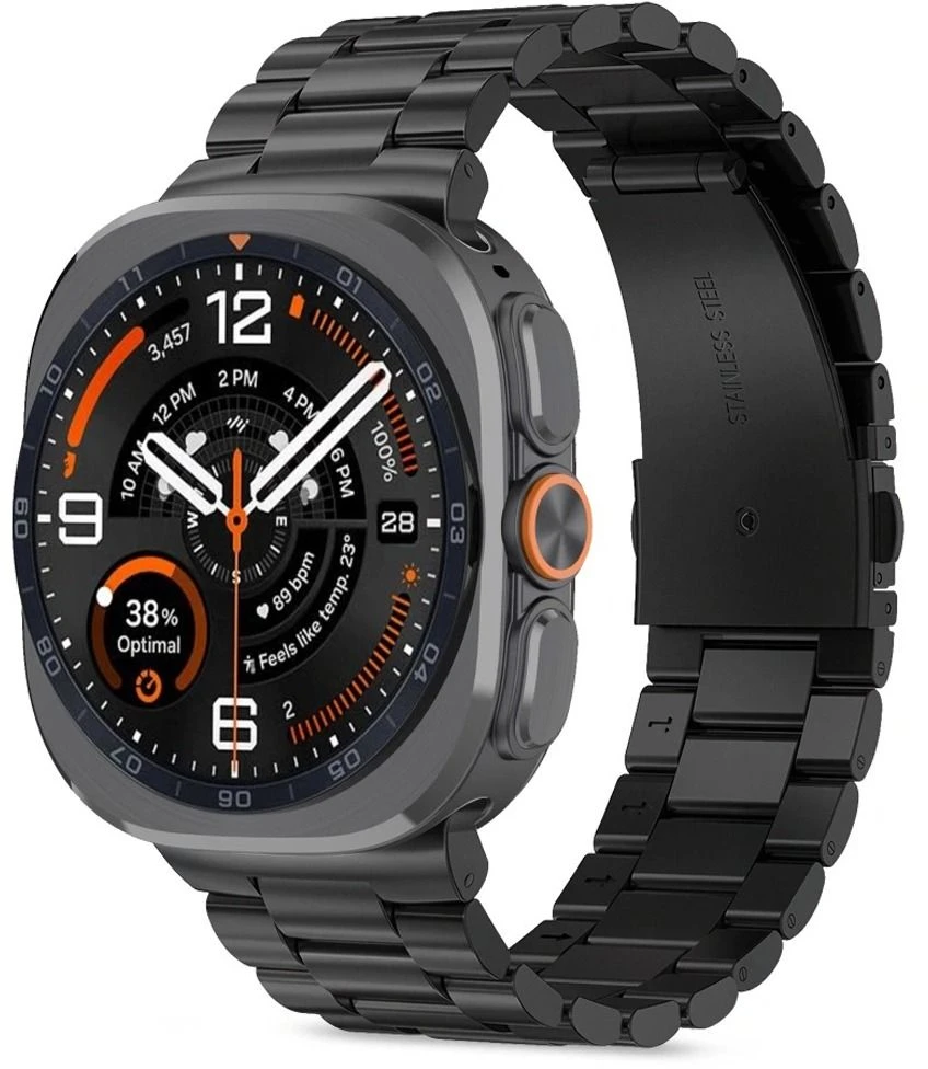 „Tech-Protect“ nerūdijančio plieno „Samsung Galaxy Watch Ultra 1 / 2“ 2024–2026 (47 mm) JUODA