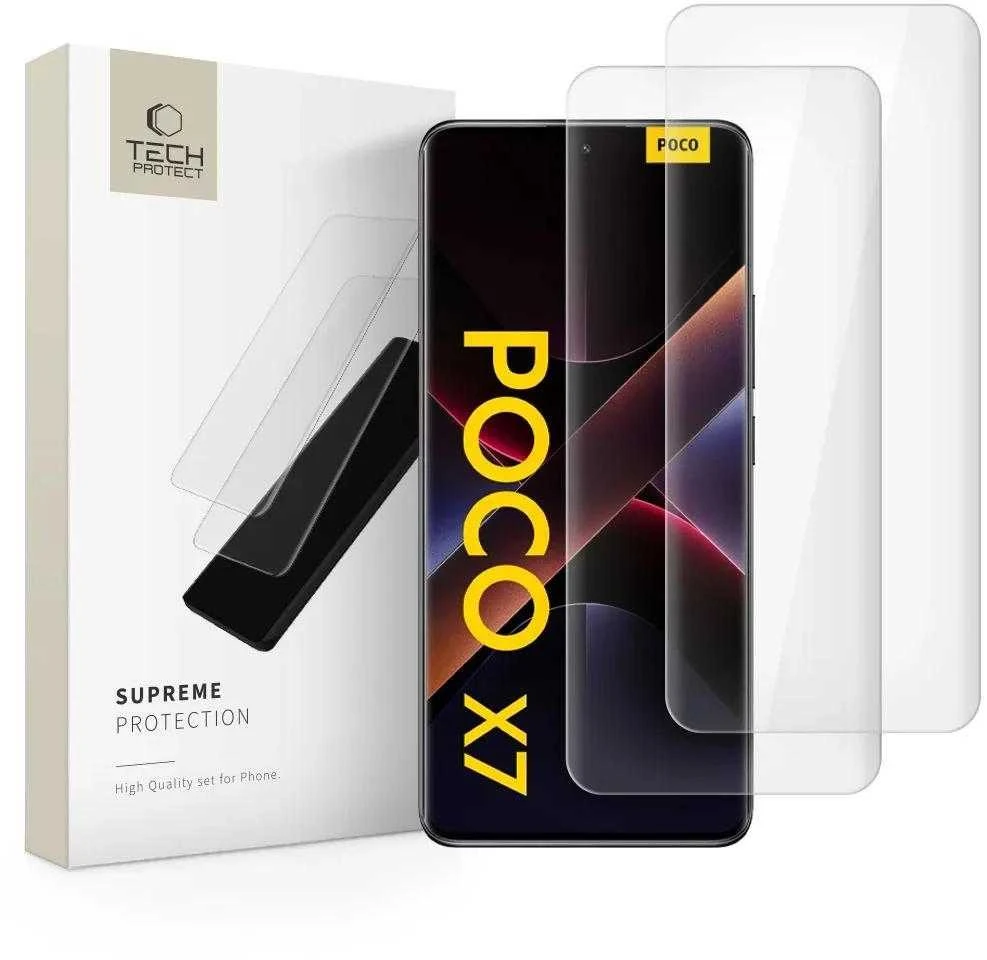 Tech-Protect Supreme Protection apsauginis stiklas for Xiaomi Redmi Note 14 PRO / 14 PRO+ 5G / Poco X7 5G – Transparent