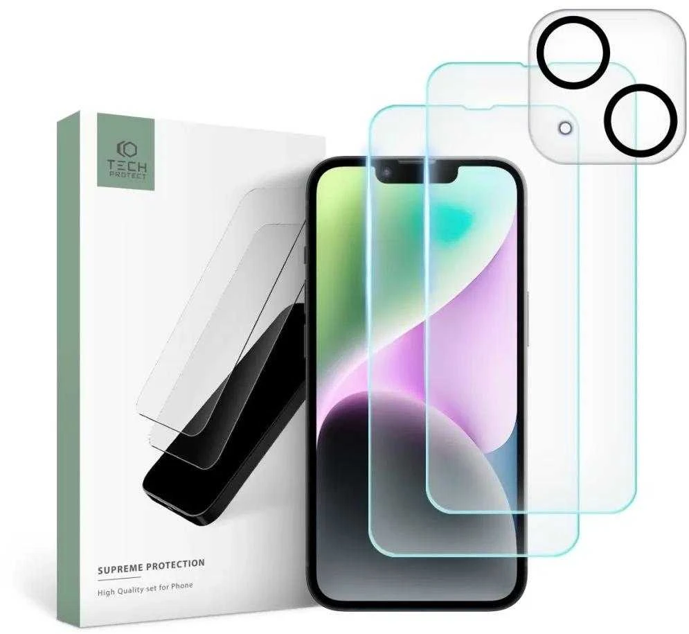 Tech-Protect Supreme Set Apple iPhone 14 2x Apsauginis stiklas Ekranas / Apsauginis stiklas Camera