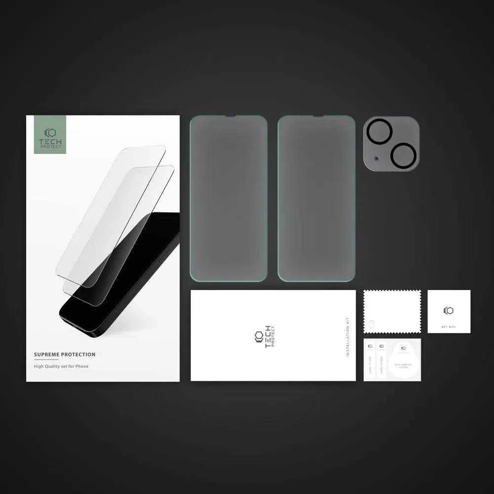 Tech-Protect Supreme Set Apple iPhone 14 2x Apsauginis stiklas Ekranas / Apsauginis stiklas Camera