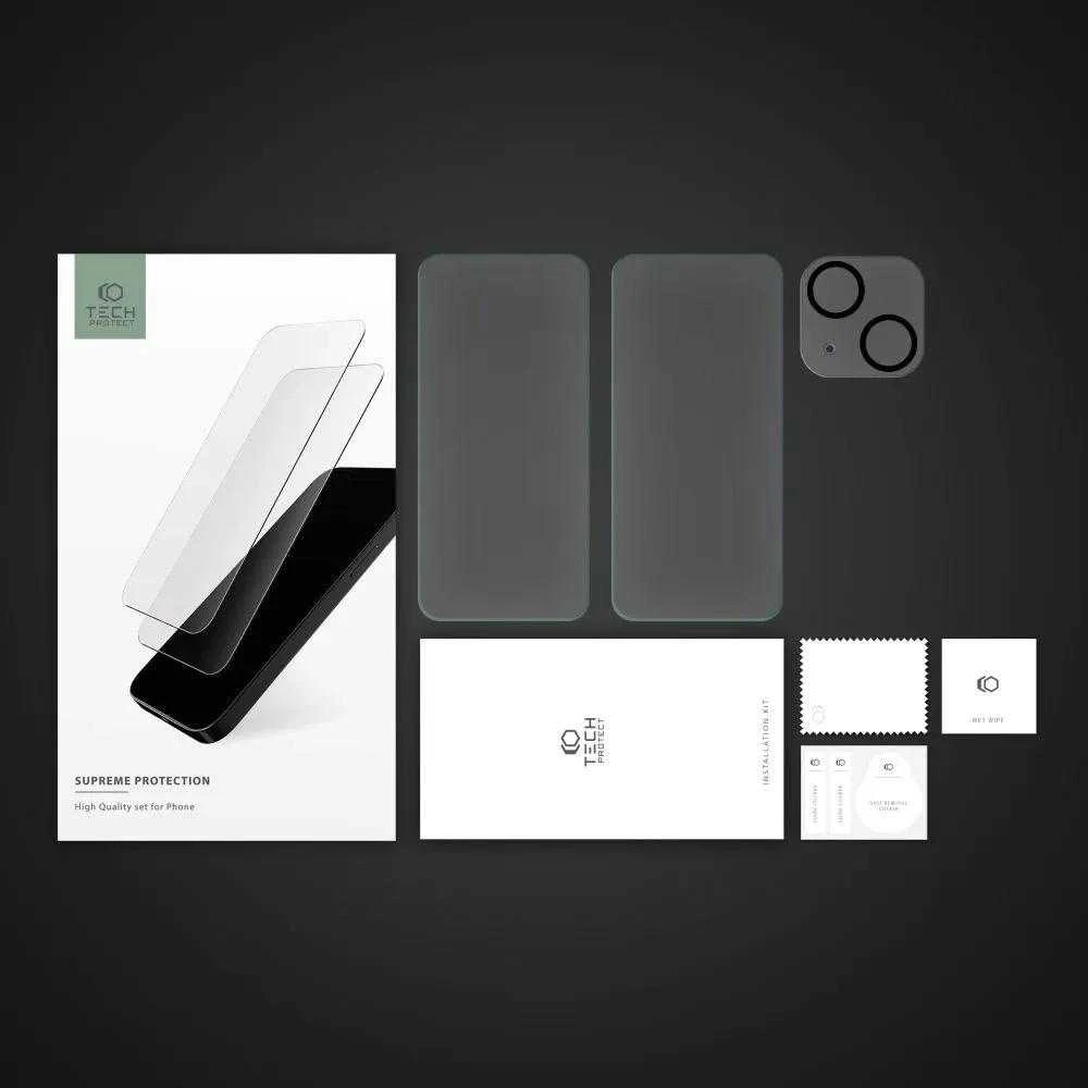 Tech-Protect Supreme Set Apple iPhone 15 2x Apsauginis stiklas Ekranas / Apsauginis stiklas Camera