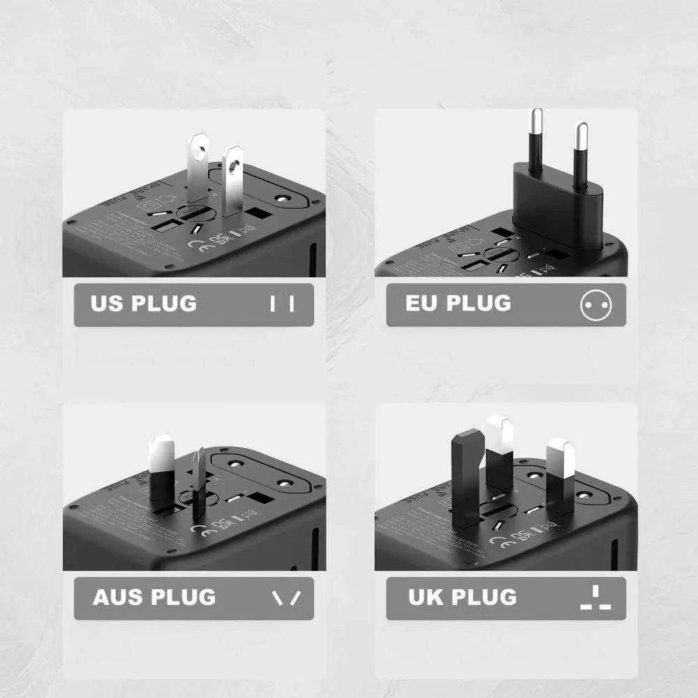 Tech-Protect TA200 EU / UK / US / AU adapter - juodas