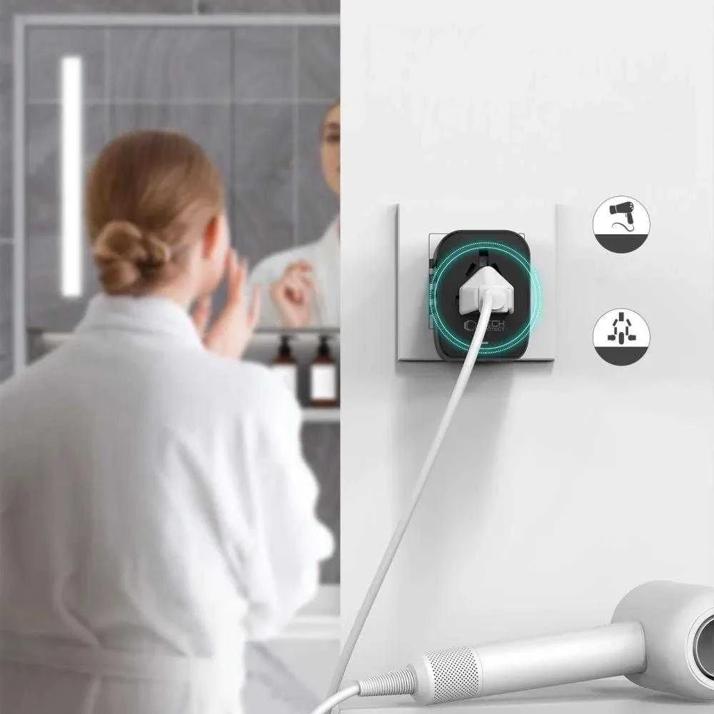 Tech-Protect TA200 EU / UK / US / AU adapter - juodas