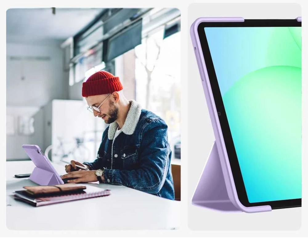 Tech Protect TechProtect SmartCase dėklas skirtas Samsung Galaxy Tab A9 / A11 8.7 X110 / X115 / X133 / X135 – violetinės spalvos