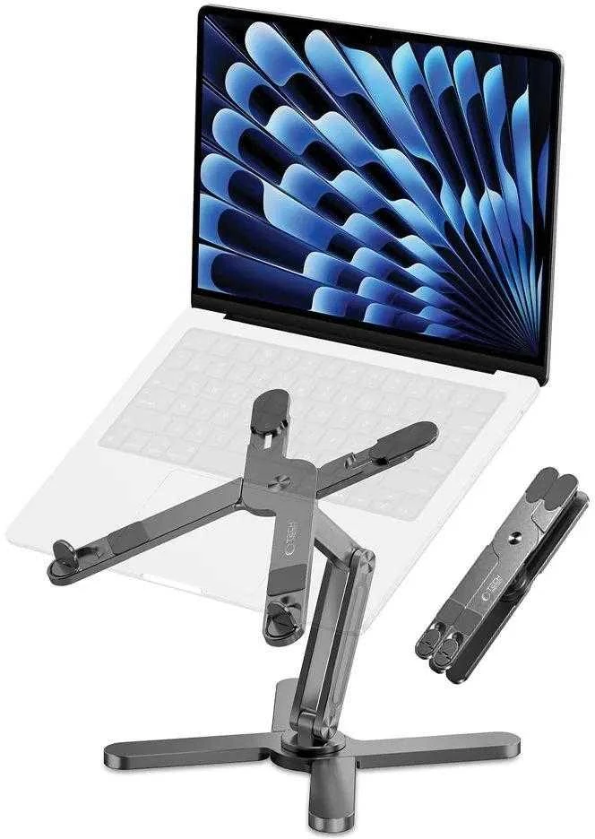 Tech-Protect ULS200 stovas, universalus nešiojamiems kompiuteriams iki 16″ – pilkos spalvos