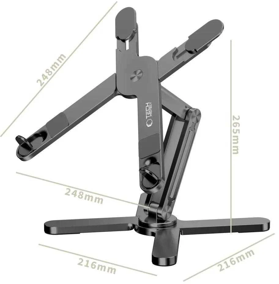 Tech-Protect ULS200 stovas, universalus nešiojamiems kompiuteriams iki 16″ – pilkos spalvos