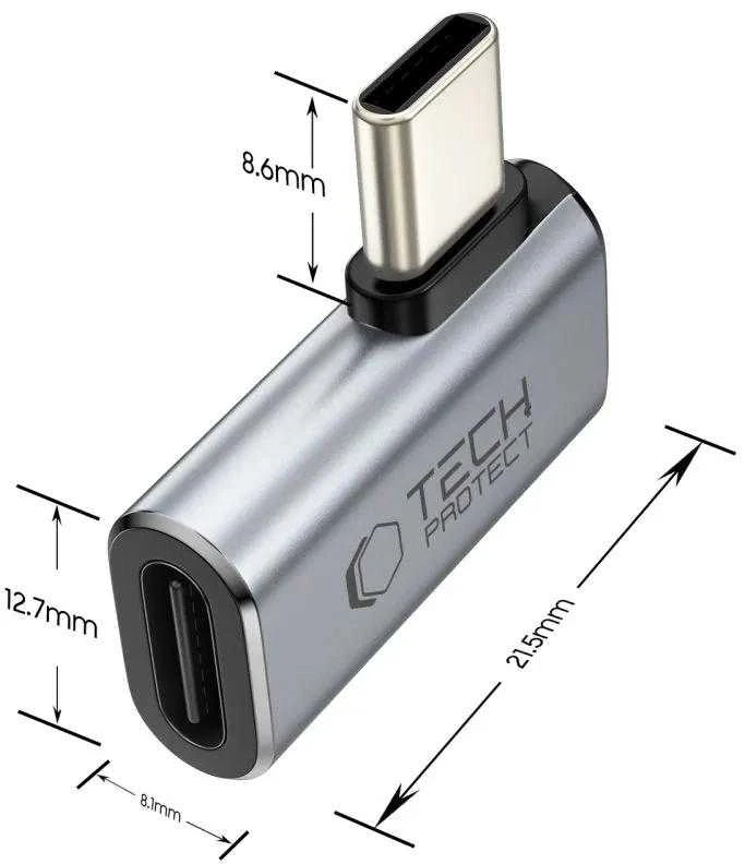 „Tech-Protect Ultraboost AA01“ USB-C kampinis adapteris – pilkas