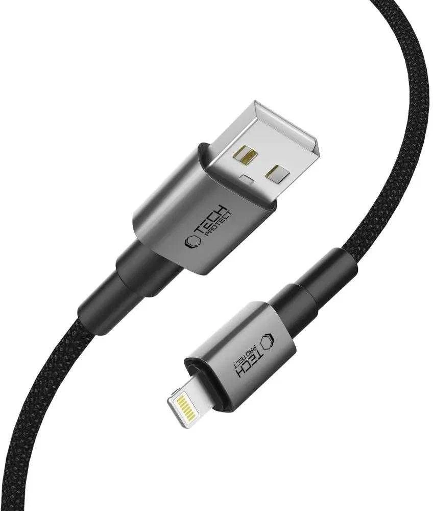 Tech-Protect Ultraboost DNA USB-A / Lightning kabelis 12W/2.4A 25 cm - pilka