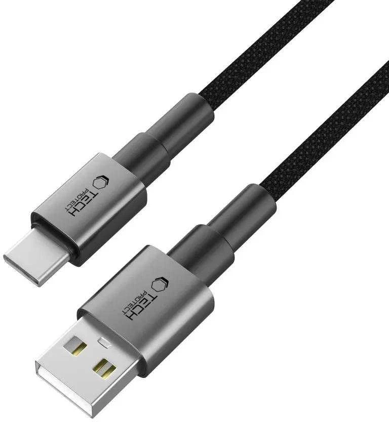 Tech-Protect UltraBoost DNA USB-A / USB-C kabelis 15W/3A 200cm – pilkas