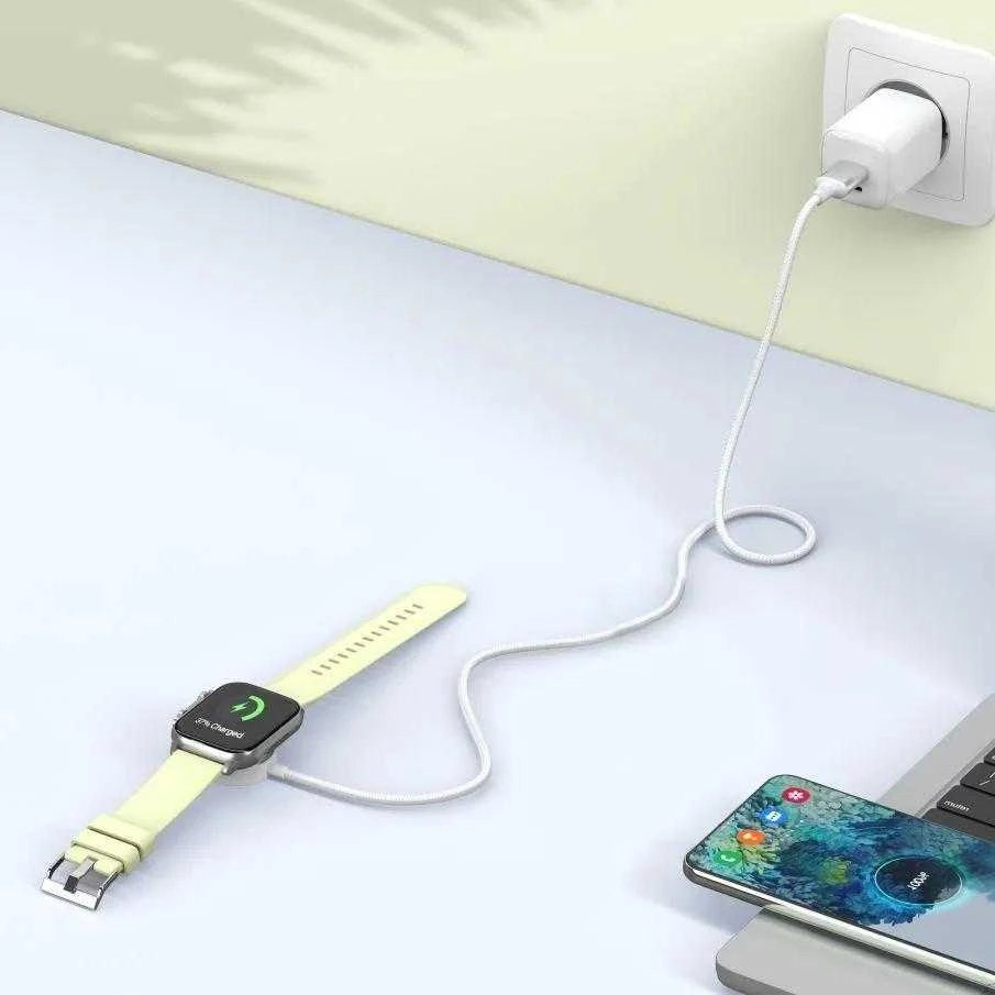Tech-Protect UltraBoost USB-A belaidis įkroviklis skirtas Apple Watch 1m – baltos spalvos
