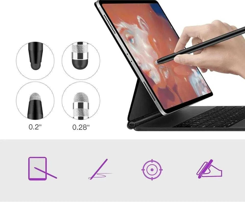Tech-Protect USP100 4-TIP Touch Stylus Passive Pen – juodos spalvos