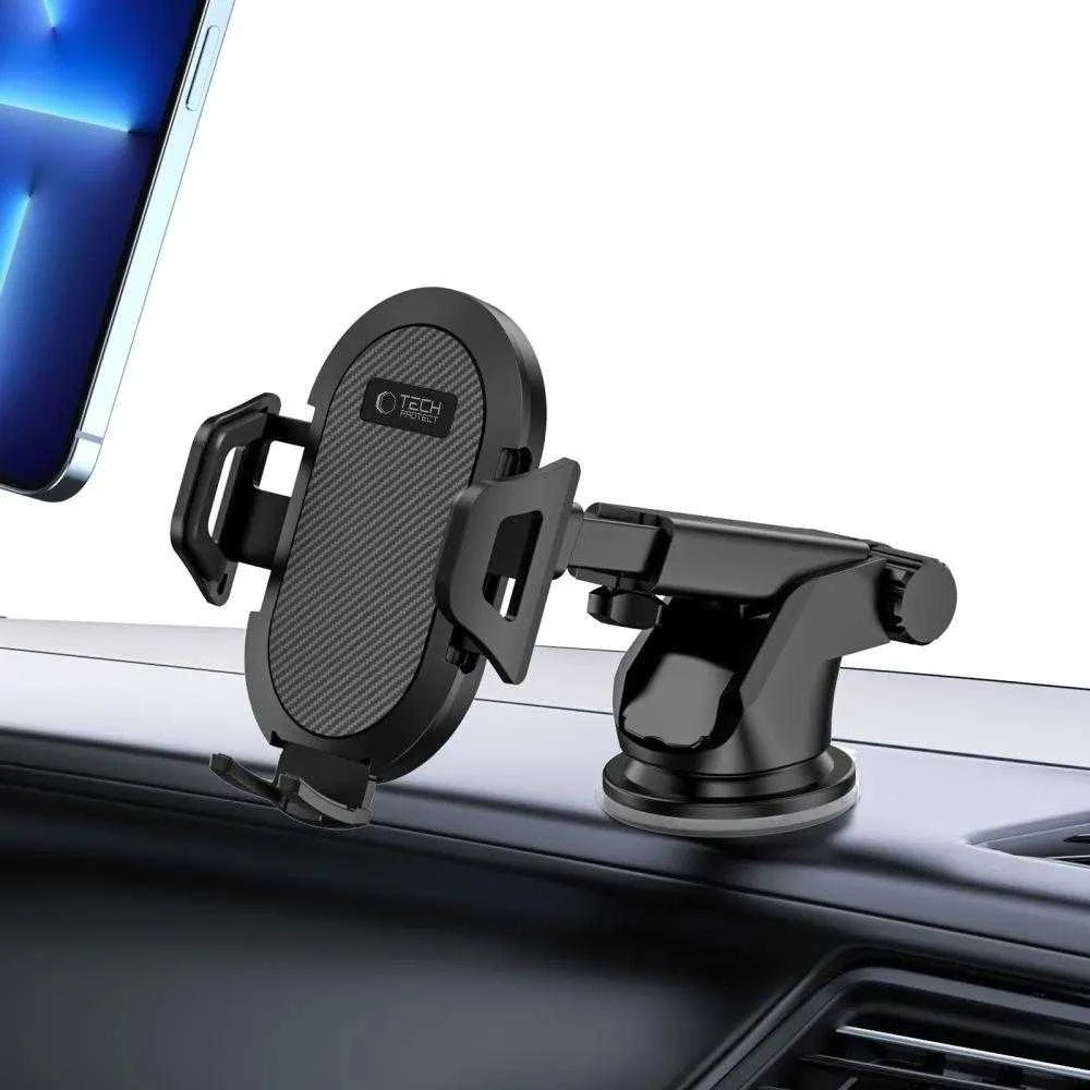 Tech-Protect V1 Car telefono laikiklis for Windshield/Cockpit – juodos spalvos