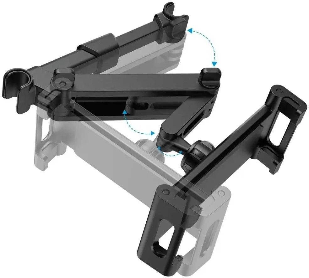 Tech-Protect V1 telescopic car headrest telefono laikiklis – juodos spalvos