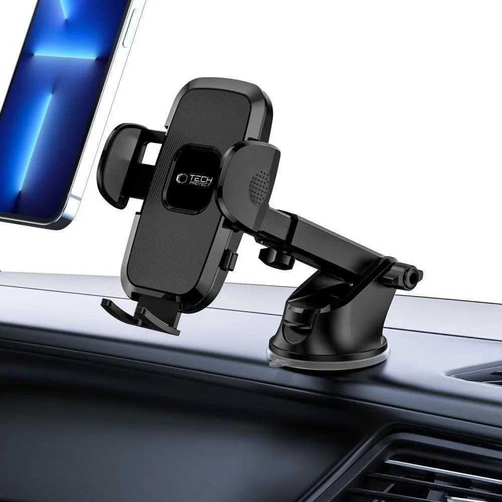 Tech-Protect V3 automobilinis telefono laikiklis for windshield/cockpit – juodos spalvos