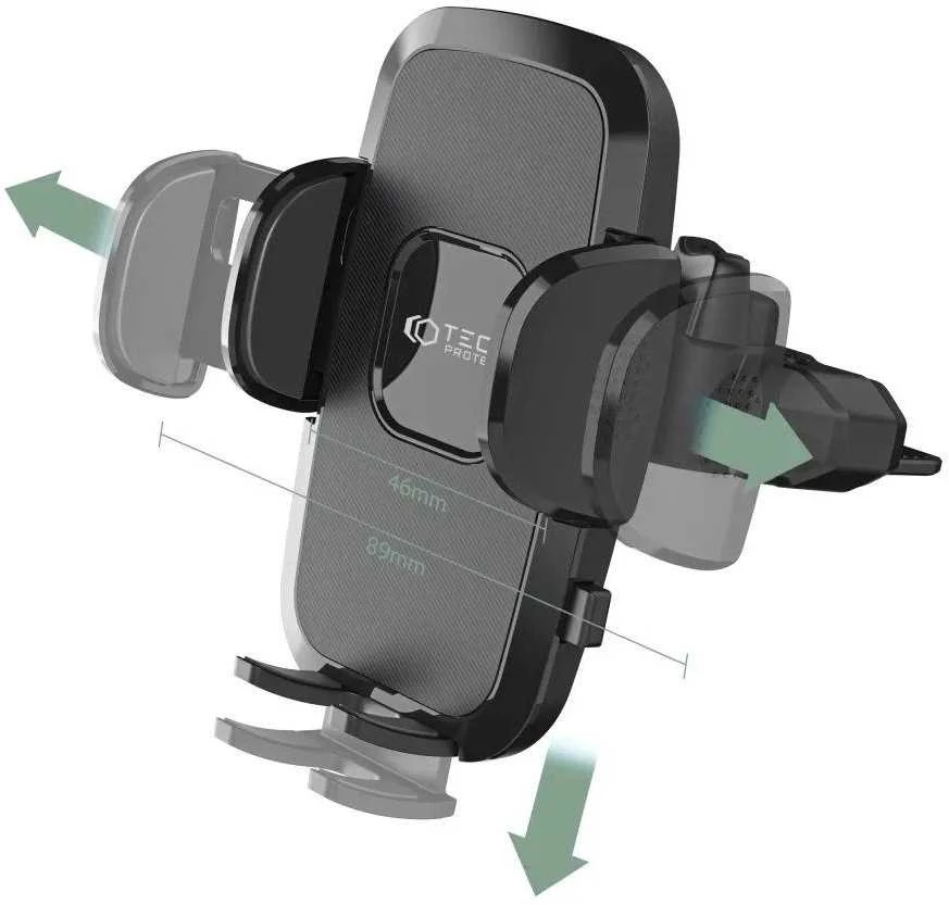 Tech-Protect V3 automobilinis telefono laikiklis su CD drive – juodos spalvos