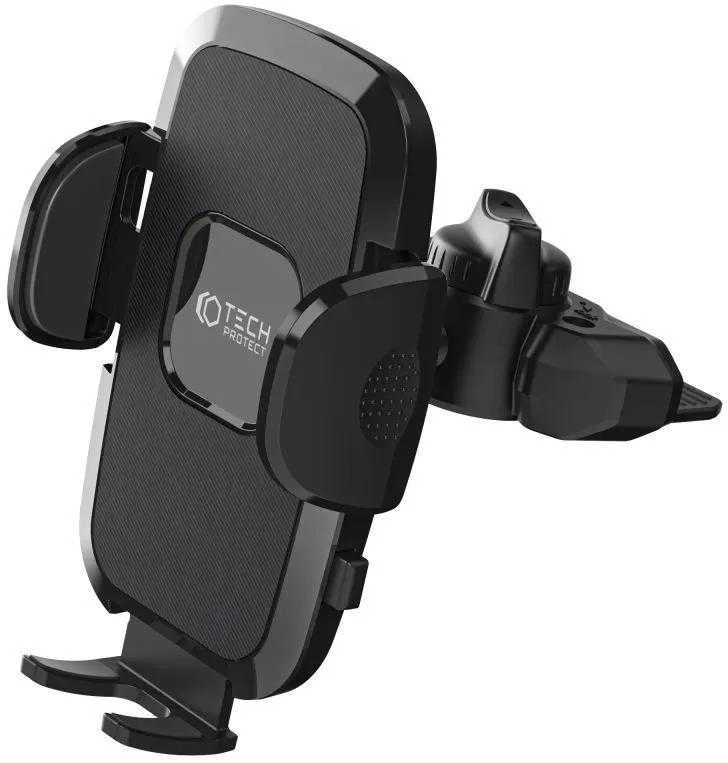 Tech-Protect V3 automobilinis telefono laikiklis su CD drive – juodos spalvos