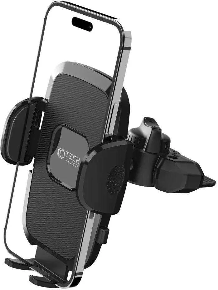 Tech-Protect V3 automobilinis telefono laikiklis su CD drive – juodos spalvos