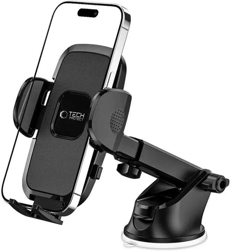 Tech-Protect V3 automobilinis telefono laikiklis for windshield/cockpit – juodos spalvos