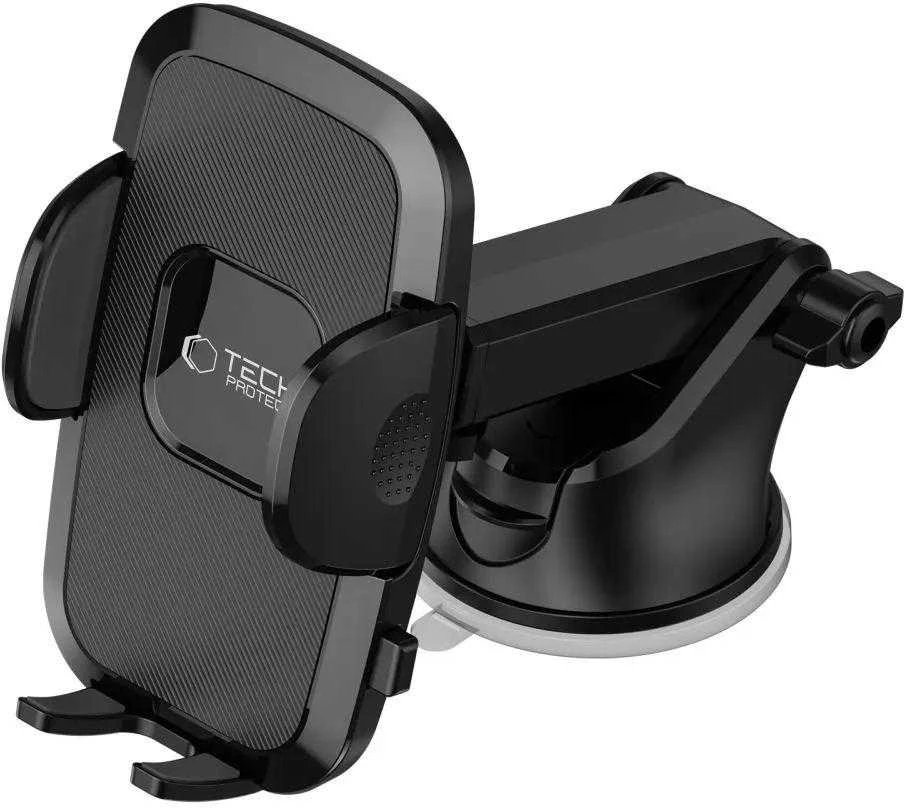 Tech-Protect V3 automobilinis telefono laikiklis for windshield/cockpit – juodos spalvos