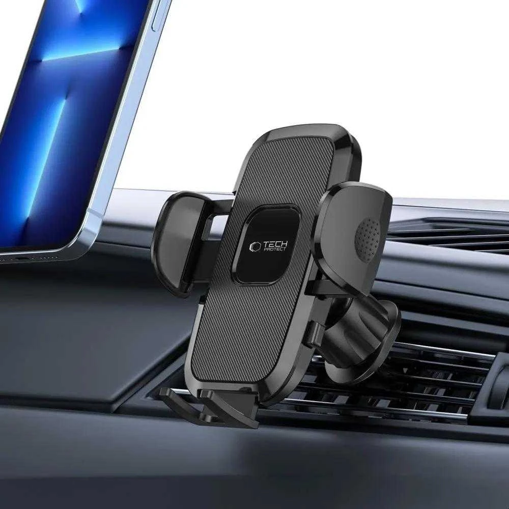 Tech-Protect V3 automobilinis telefono laikiklis oro grotelėms – juodos spalvos