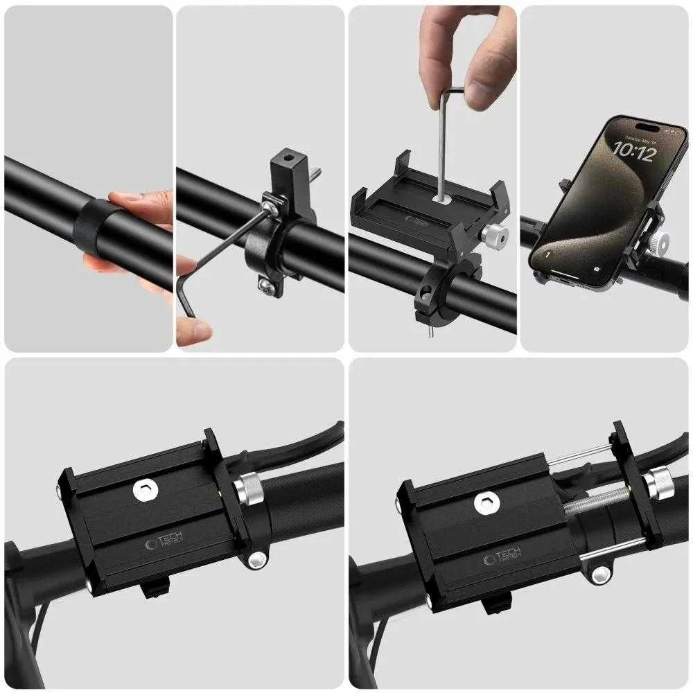 Tech-Protect V4 telefono laikiklis dviračiui handlebars – juodos spalvos
