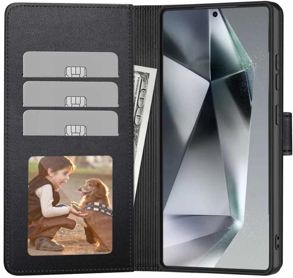Tech-Protect Wallet Xiaomi Redmi Note 14 4G / LTE – Matte dėklas telefonui juodos spalvos