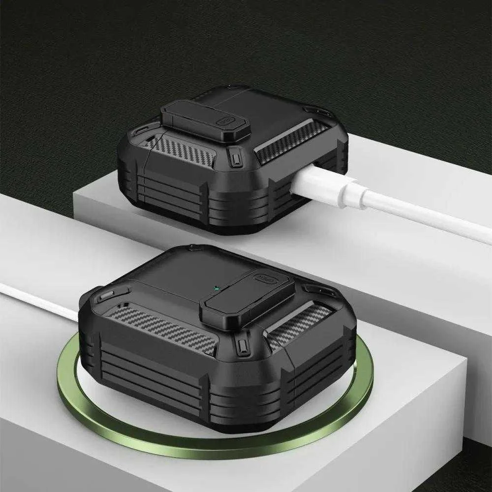 Tech-Protect X-CarboAirPods Pro 1 / 2 – dėklas ausinėms juodos spalvos