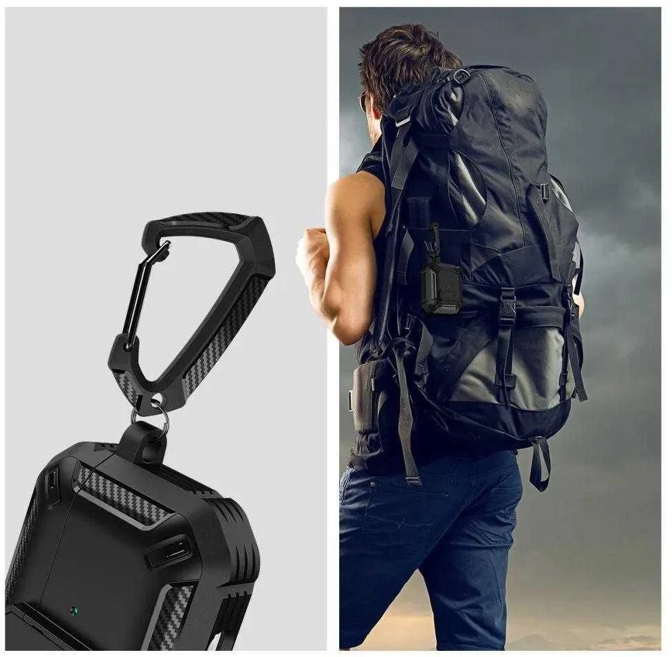Tech-Protect X-CarboAirPods Pro 1 / 2 – dėklas ausinėms juodos spalvos