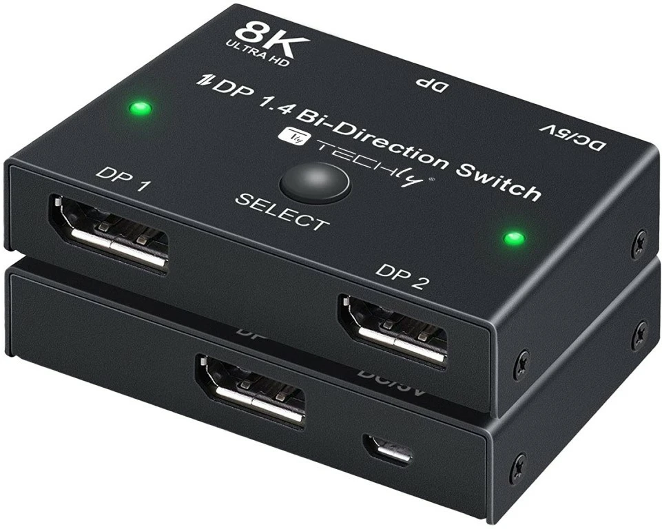 Techly IDATA-DP-2DP-8KT vaizdo signalo jungiklis DisplayPort