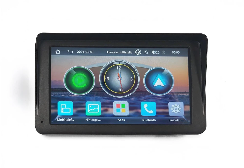 Technaxx Car Play & Android Auto Ekranas 7", Wireless, Juodas (TX-320)