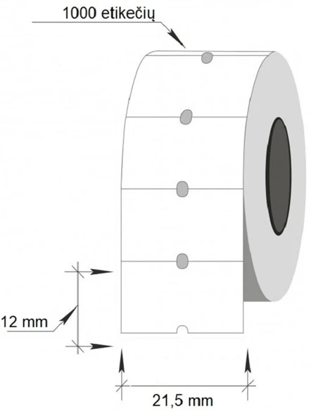 Technoinform Kainų etiketės 21,5×12, stačiakampės, 1000vnt, baltos spalvos