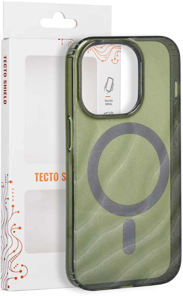 Tecto Shield Desert Mag dėklas, skirtas iPhone 15 6,1" tamsiai alyvuogių spalvos