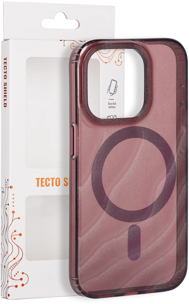 Tecto Shield Desert Mag dėklas, skirtas iPhone 15 Pro 6,1" raudonmedžio spalvos