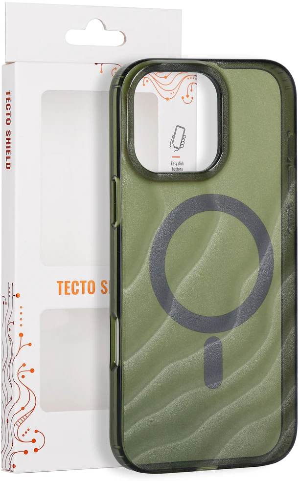 Tecto Shield Desert Mag dėklas, skirtas iPhone 16 Pro Max 6,9" tamsiai alyvuogių spalvos