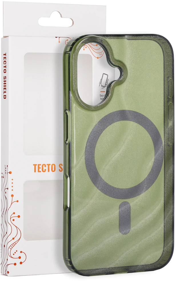 Tecto Shield Desert Mag dėklas, skirtas iPhone 16 6,1" tamsiai alyvuogių spalvos