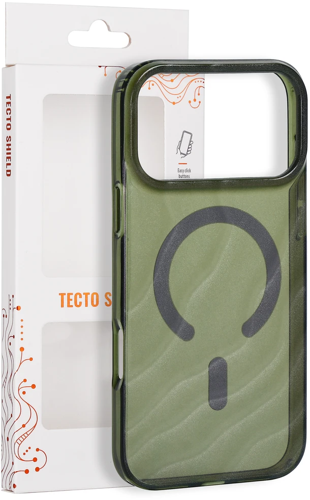 Telforceone Tecto Shield Desert Mag dėklas, skirtas iPhone 17 Pro Max 6,9" / iPhone 18 Pro Max 6,9", tamsiai alyvuogių spalvos