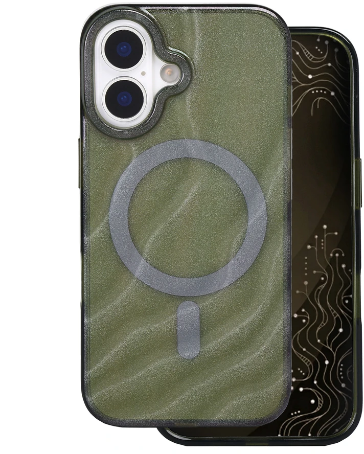 Tecto Shield Desert Mag dėklas, skirtas iPhone 16 6,1" tamsiai alyvuogių spalvos