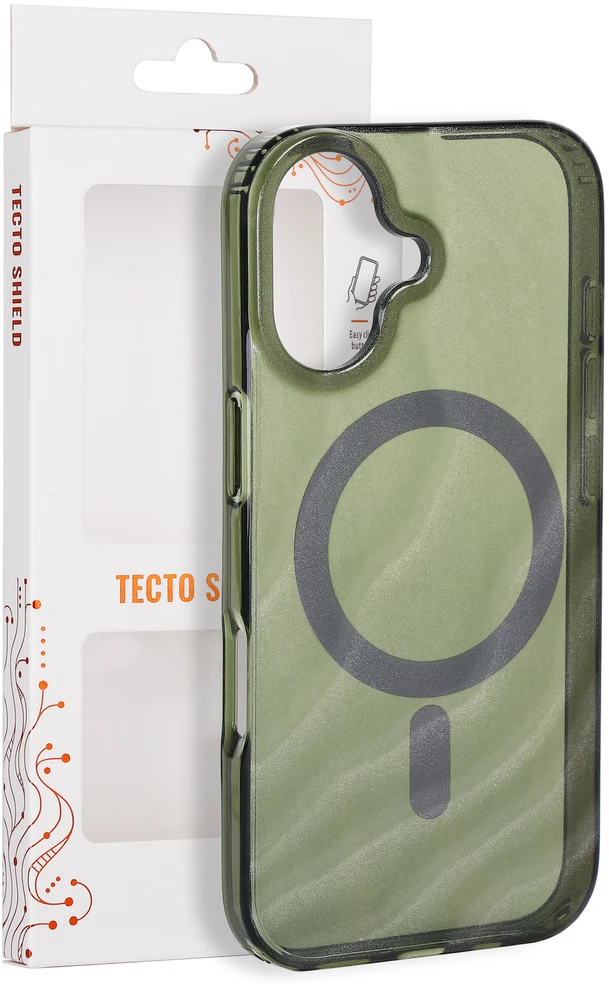 Tecto Shield Desert Mag dėklas, skirtas iPhone 17 6,3" tamsiai alyvuogių spalvos