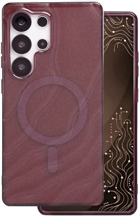 Tecto Shield Desert Mag dėklas, skirtas Samsung Galaxy S25 Ultra, raudonmedžio spalvos
