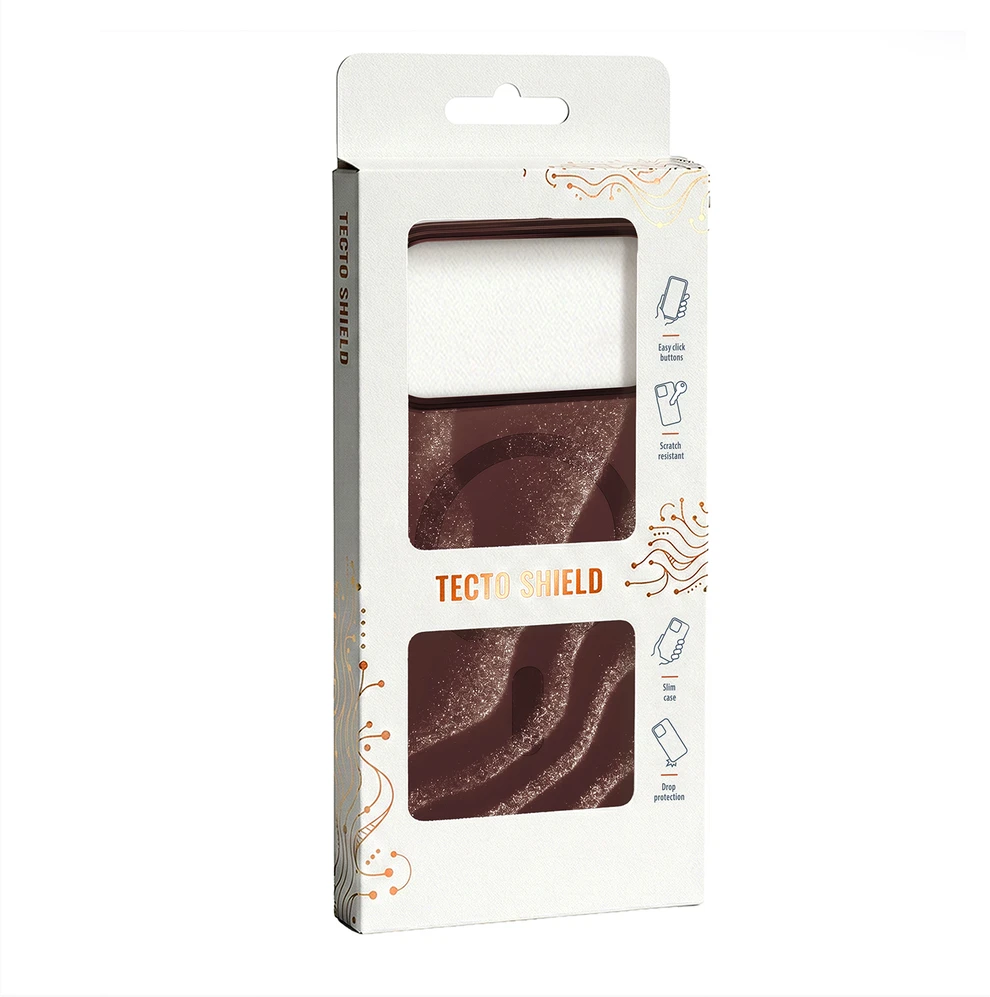 Tecto Shield Desert Mag dėklas, skirtas iPhone 16 6,1" raudonmedžio spalvos