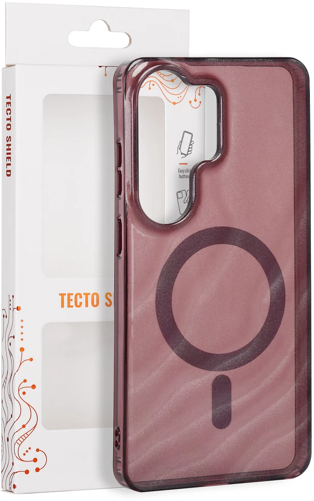 Tecto Shield Desert Mag dėklas, skirtas Samsung Galaxy S26 Ultra, raudonmedžio spalvos