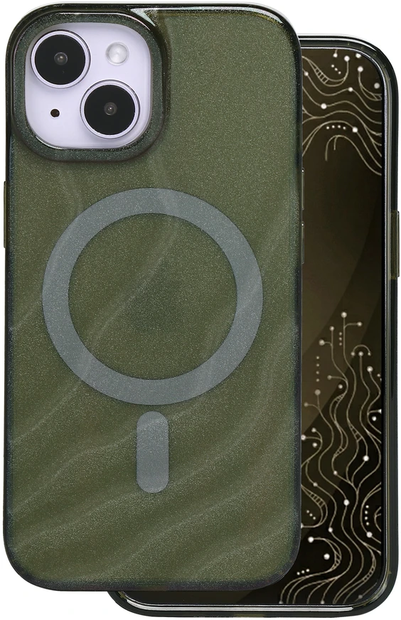 Tecto Shield Desert Mag dėklas, skirtas iPhone 15 6,1" tamsiai alyvuogių spalvos