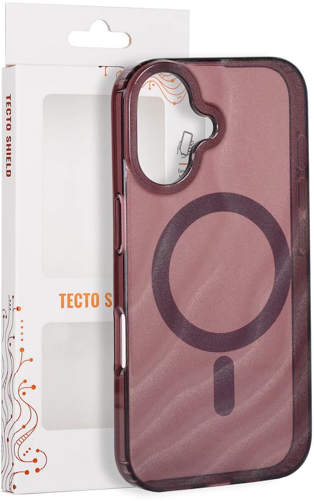 Tecto Shield Desert Mag dėklas, skirtas iPhone 16 6,1" raudonmedžio spalvos