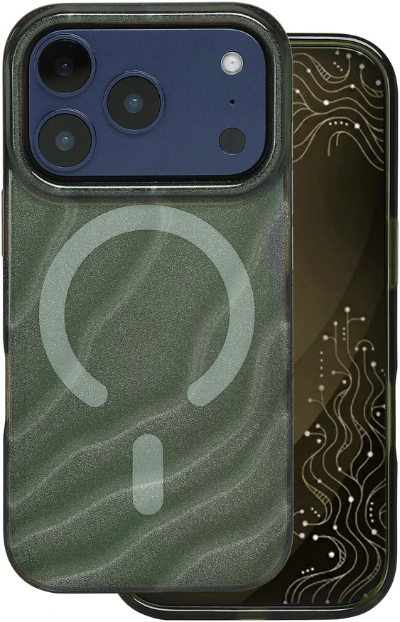 Tecto Shield Desert Mag dėklas, skirtas iPhone 17 Pro 6,3" / iPhone 18 Pro 6,3", tamsiai alyvuogių spalvos